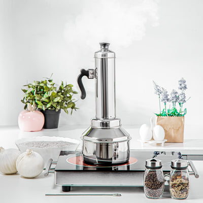 Royalford RF9708 Stainless Steel Puttu Maker with Pot & Handle | 100% Food-Grade Material| Heat-Resistant Bakelite Handle| Hygienic Cooking Design| Compact & Durable