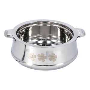 Royalford RF9717 Classic Belly 2500ml Double Wall Stainless Steel Hot Pot | Premium Insulated Food Warmer | Extra-deep body | Firm twist-lock lid | Heavy-duty rivets