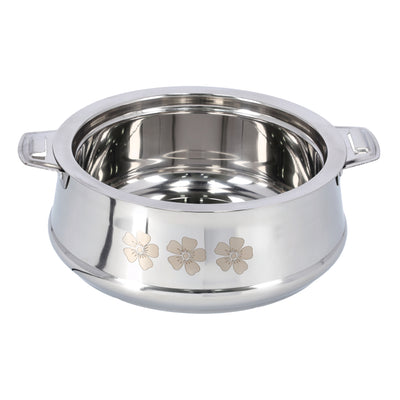 Royalford RF9717 Classic Belly 2500ml Double Wall Stainless Steel Hot Pot | Premium Insulated Food Warmer | Extra-deep body | Firm twist-lock lid | Heavy-duty rivets