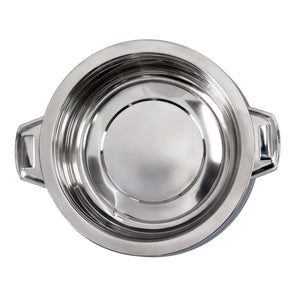 Royalford RF9717 Classic Belly 2500ml Double Wall Stainless Steel Hot Pot | Premium Insulated Food Warmer | Extra-deep body | Firm twist-lock lid | Heavy-duty rivets