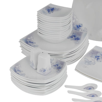 Royalford RF9757 71Pcs Opalware Dinner Set| lightweight |chip-resistant |elegant floral design| freezer, dishwasher & microwave safe |Perfect for family dining & gifting
