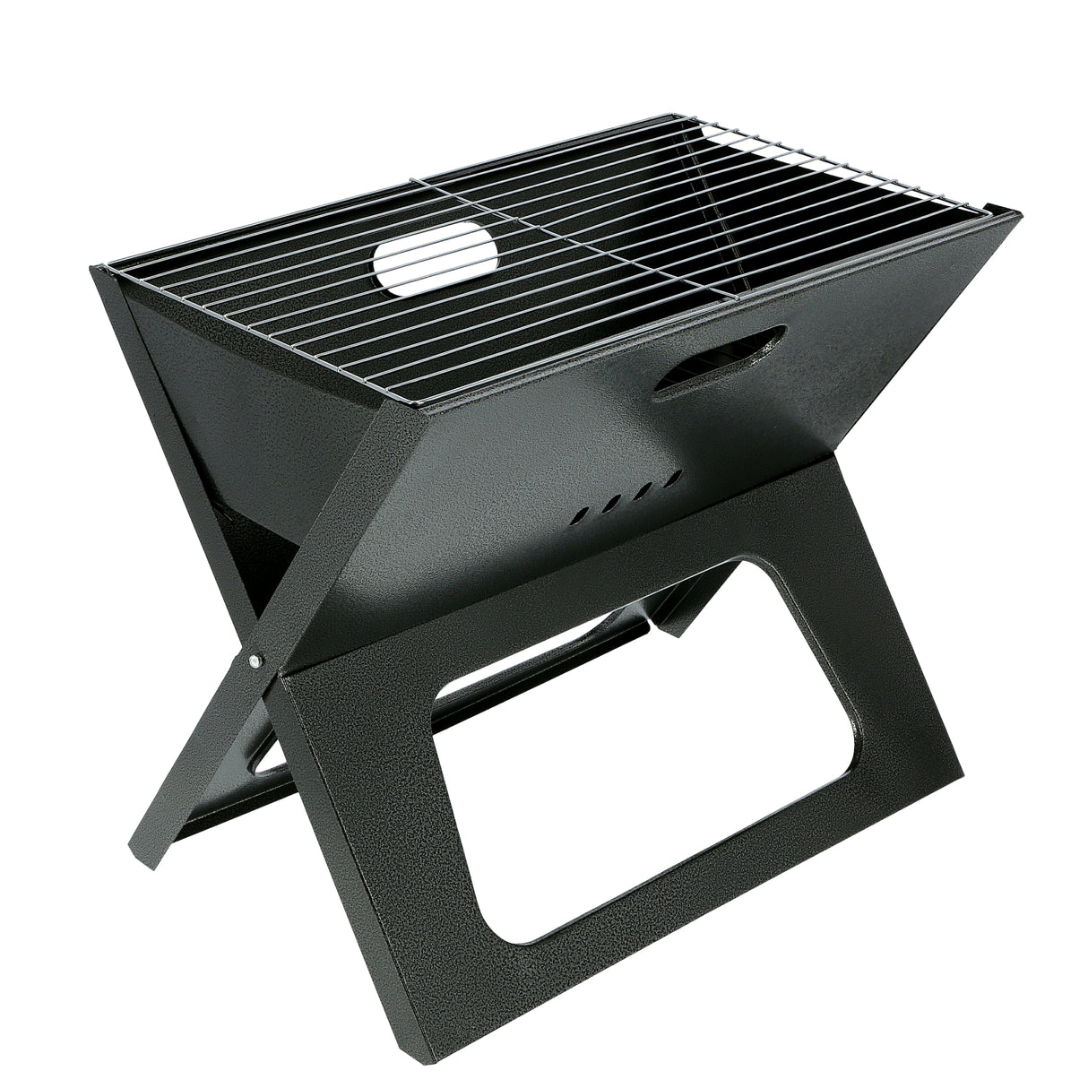 Royalford RF9764 Portable Foldable BBQ Grill | Lockable Grate for Camping & Outdoor Cooking | Lightweight Iron Barbecue | Space-Saving Design | Easy to Clean & Store
