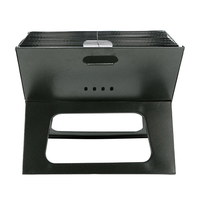 Royalford RF9764 Portable Foldable BBQ Grill | Lockable Grate for Camping & Outdoor Cooking | Lightweight Iron Barbecue | Space-Saving Design | Easy to Clean & Store