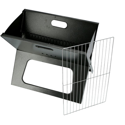 Royalford RF9764 Portable Foldable BBQ Grill | Lockable Grate for Camping & Outdoor Cooking | Lightweight Iron Barbecue | Space-Saving Design | Easy to Clean & Store