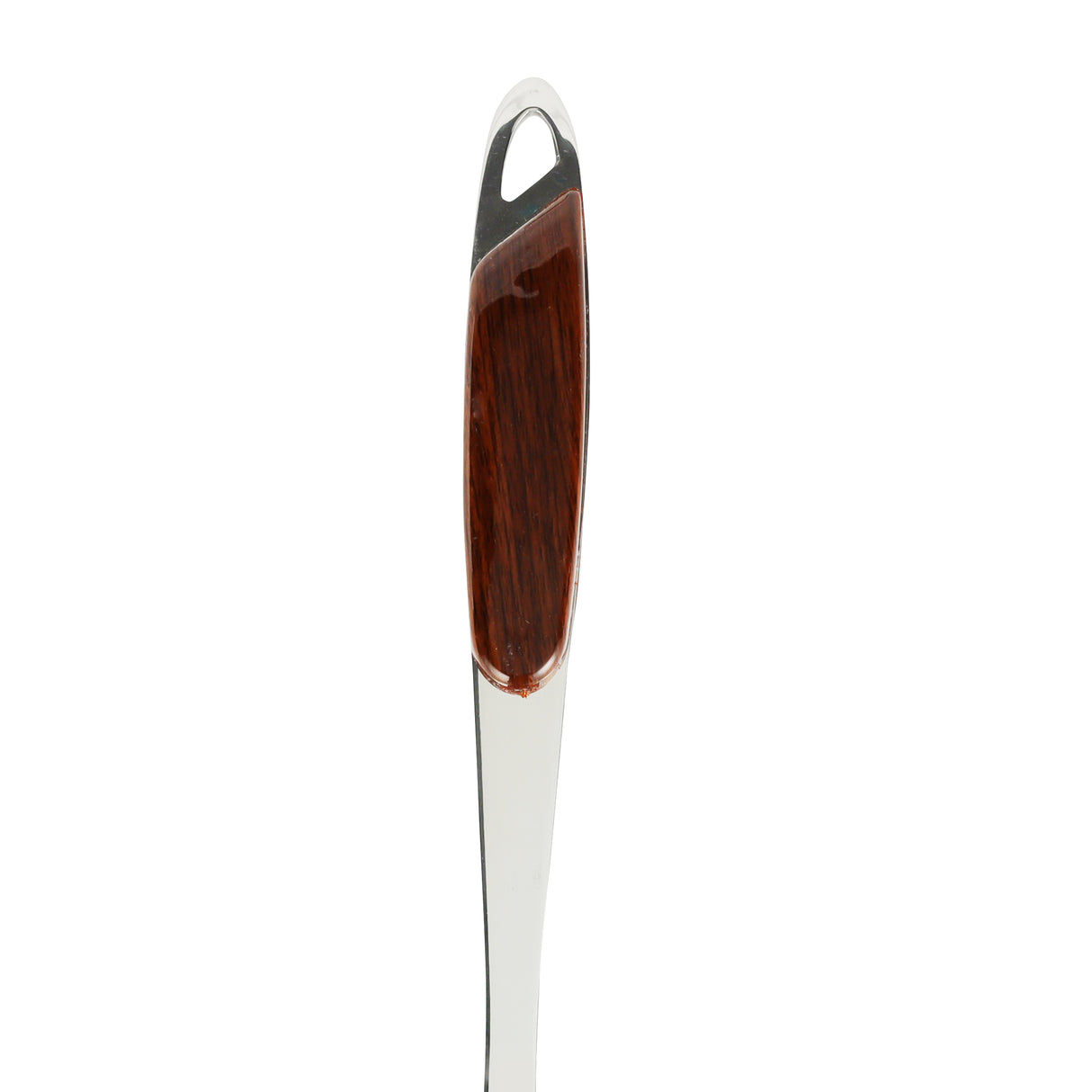 Royalford RF9775 Stainless Steel Skimmer | Wooden Finish Polymer Handle for Frying & Straining | Durable | Ergonomic | Rust-Resistant & Dishwasher Safe Kitchen Utensil
