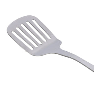 Royalford RF9776 Stainless Steel Slotted Turner | Wooden Finish Polymer Handle for Frying & Flipping | Ergonomic | Durable & Dishwasher Safe Kitchen Cooking Utensil