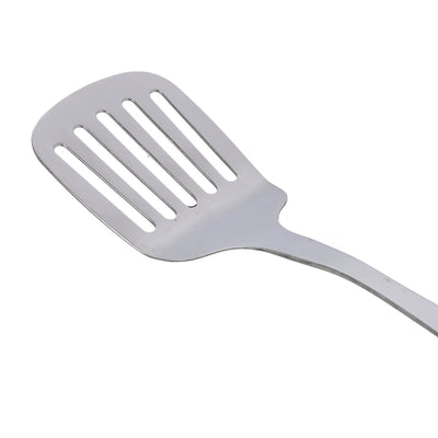 Royalford RF9776 Stainless Steel Slotted Turner | Wooden Finish Polymer Handle for Frying & Flipping | Ergonomic | Durable & Dishwasher Safe Kitchen Cooking Utensil