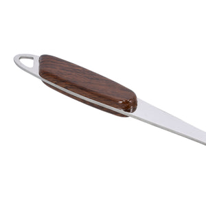 Royalford RF9776 Stainless Steel Slotted Turner | Wooden Finish Polymer Handle for Frying & Flipping | Ergonomic | Durable & Dishwasher Safe Kitchen Cooking Utensil