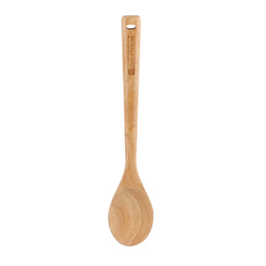 Royalford RF9790 Rubber Wood Serving Spoon | Ergonomic Wooden Spoon for Non Stick Cookware| Dishwasher Safe | Natural Wood Kitchen Tool for Cooking and Serving Use