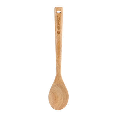 Royalford RF9790 Rubber Wood Serving Spoon | Ergonomic Wooden Spoon for Non Stick Cookware| Dishwasher Safe | Natural Wood Kitchen Tool for Cooking and Serving Use