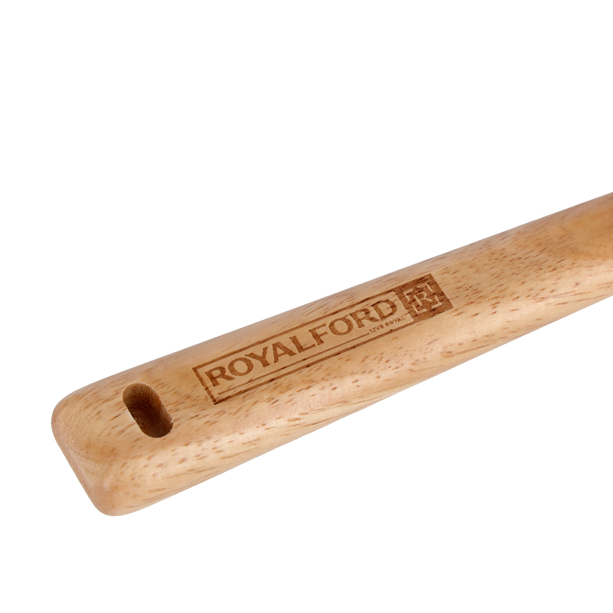 Royalford RF9790 Rubber Wood Serving Spoon | Ergonomic Wooden Spoon for Non Stick Cookware| Dishwasher Safe | Natural Wood Kitchen Tool for Cooking and Serving Use