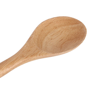 Royalford RF9790 Rubber Wood Serving Spoon | Ergonomic Wooden Spoon for Non Stick Cookware| Dishwasher Safe | Natural Wood Kitchen Tool for Cooking and Serving Use