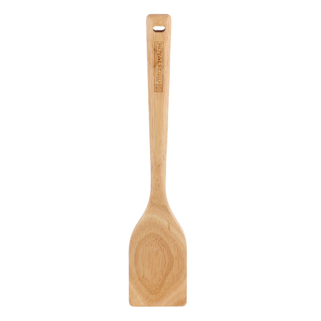 Royalford RF9792 Rubber Wood Turner | Ergonomic Wooden Spatula for Non Stick Cookware | Dishwasher Safe | Natural Wood Kitchen Tool for Daily Use and Home Cooking