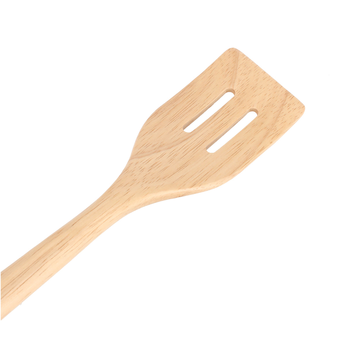 Royalford RF9793 Rubber Wood Slotted Turner | Ergonomic Wooden Spatula for Non Stick Cookware | Dishwasher Safe | Natural Wood Kitchen Tool for Frying and Daily Cooking