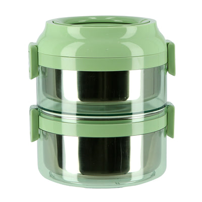 Royalford RF9795 2-Layer Lunch Box 1.6L | Leak-Proof | BPA-Free Food Container with Stainless Steel Inner | Easy Lock System | Portable for School, Office & Travel