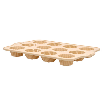 Royalford RF9800 12 Cups Silicone Muffin Pan with Steel Frame | BPA-Free Non-Stick Bakeware  | Reinforced steel frame | Flexible non-stick surface | Durable design