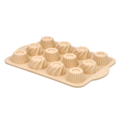 Royalford RF9800 12 Cups Silicone Muffin Pan with Steel Frame | BPA-Free Non-Stick Bakeware  | Reinforced steel frame | Flexible non-stick surface | Durable design