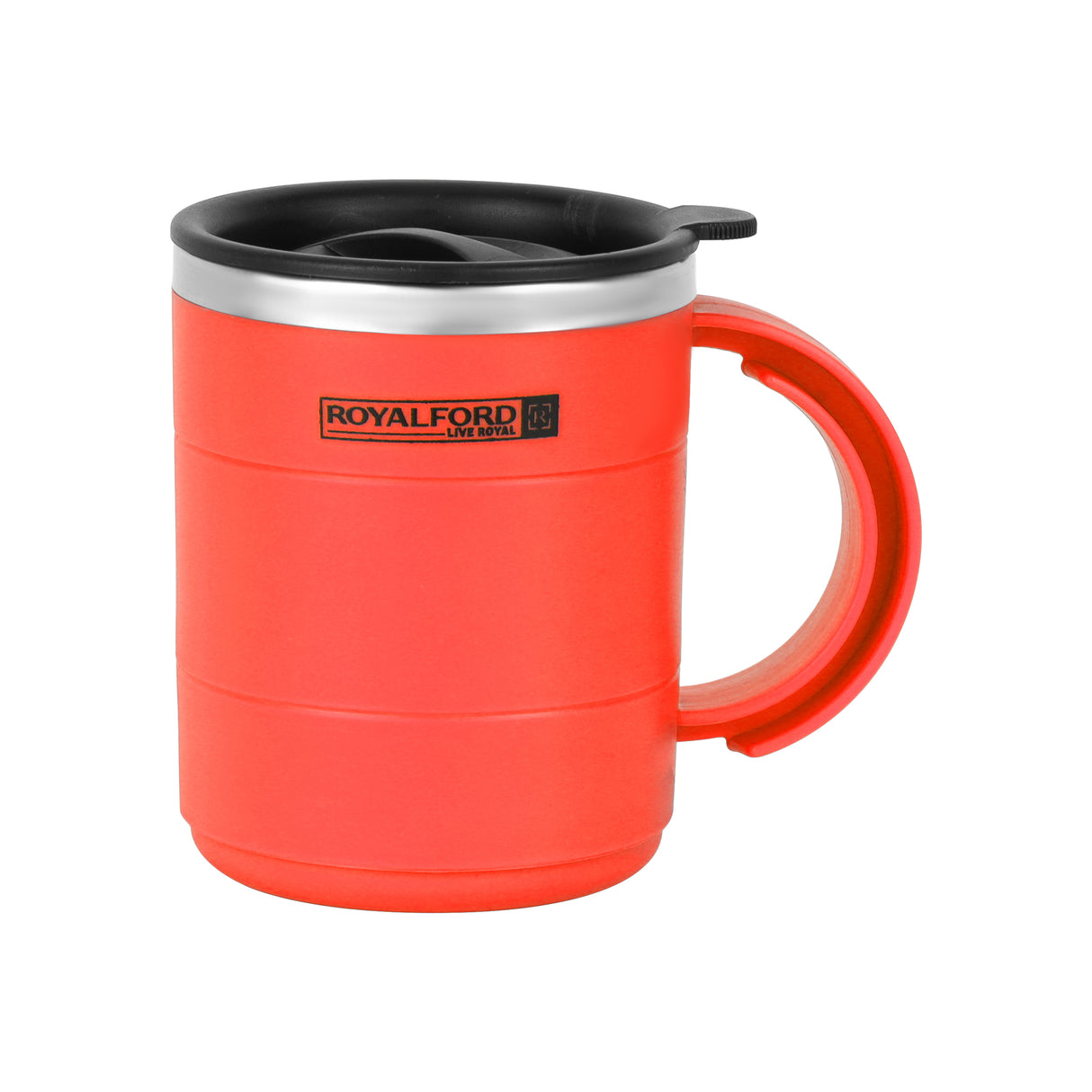 Royalford RF9815 Double Wall Stainless Steel Travel Mug 420ml | BPA Free Insulated Mug | Ergonomic Handle for Hot & Cold Drinks| Office, Travel and Daily Use Coffee Cup
