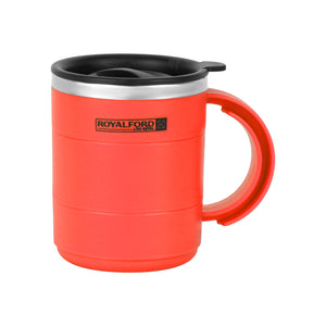 Royalford RF9815 Double Wall Stainless Steel Travel Mug 420ml | BPA Free Insulated Mug | Ergonomic Handle for Hot & Cold Drinks| Office, Travel and Daily Use Coffee Cup