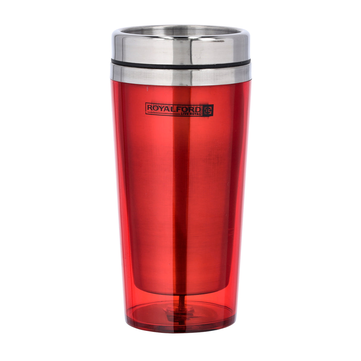 Royalford RF9816 Double Wall Stainless Steel Travel Mug 480ml | BPA Free Insulated Coffee Mug | Ergonomic Handle for Hot & Cold Beverages, Office, Travel and Daily Use