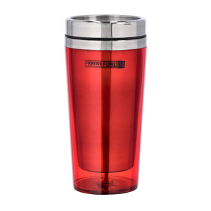 Royalford RF9816 Double Wall Stainless Steel Travel Mug 480ml | BPA Free Insulated Coffee Mug | Ergonomic Handle for Hot & Cold Beverages, Office, Travel and Daily Use
