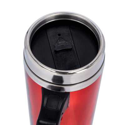 Royalford RF9816 Double Wall Stainless Steel Travel Mug 480ml | BPA Free Insulated Coffee Mug | Ergonomic Handle for Hot & Cold Beverages, Office, Travel and Daily Use