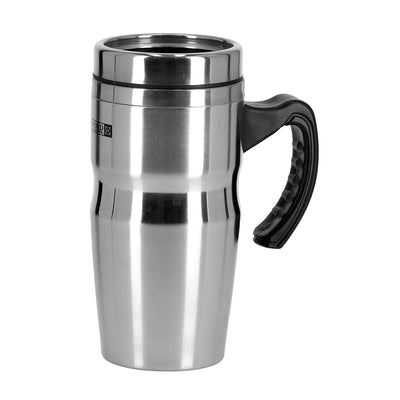 Royalford RF9817 Double Wall Stainless Steel Travel Mug 480ml  | Ergonomic Handle  | BPA Free Insulated Mug for Hot and Cold Beverages, Office, Travel and Daily Use