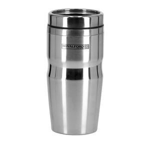 Royalford RF9817 Double Wall Stainless Steel Travel Mug 480ml  | Ergonomic Handle  | BPA Free Insulated Mug for Hot and Cold Beverages, Office, Travel and Daily Use