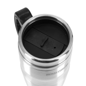 Royalford RF9817 Double Wall Stainless Steel Travel Mug 480ml  | Ergonomic Handle  | BPA Free Insulated Mug for Hot and Cold Beverages, Office, Travel and Daily Use
