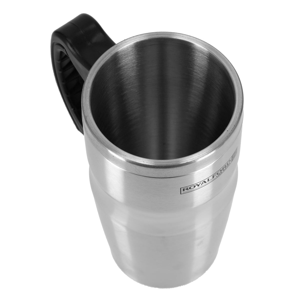 Royalford RF9817 Double Wall Stainless Steel Travel Mug 480ml  | Ergonomic Handle  | BPA Free Insulated Mug for Hot and Cold Beverages, Office, Travel and Daily Use