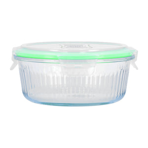 Royalford RF9821 Airtight Borosilicate Glass Food Storage Container 400ml | Leakproof Silicone Seal | Heat Resistant |  Oven Safe Without Lid | Freezer & Dishwasher Safe