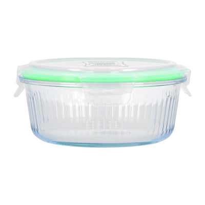 Royalford RF9821 Airtight Borosilicate Glass Food Storage Container 400ml | Leakproof Silicone Seal | Heat Resistant |  Oven Safe Without Lid | Freezer & Dishwasher Safe
