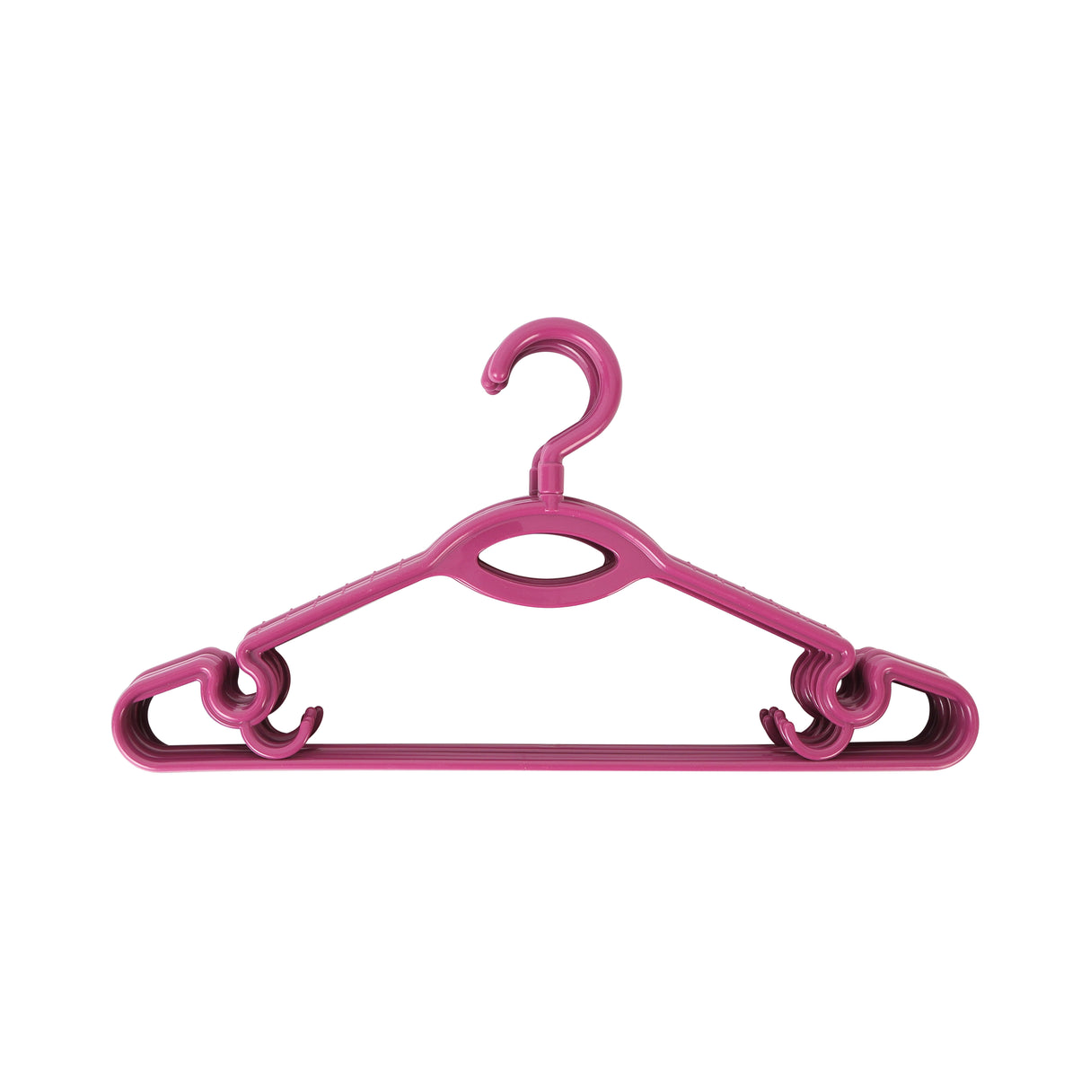 Royalford RF982PN Plastic Clothes Hanger Set | 6 Pcs Durable Lightweight Wardrobe Hangers for Daily Clothing Storage | Space Saving Design & Strong Hooks for Easy Hanging