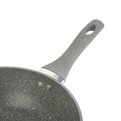 Royalford RF9840 26CM Smart Wok Pan | Durable Marble Coating | Forged Aluminium Body| 3.8MM Induction Bottom & Heat-Resistant Soft-Touch Handle| Multi-Cooktop Compatible