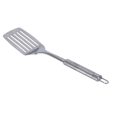 Royalford RF9850 Stainless Steel Slotted Turner | Ergonomic Handle | Durable Heat-Resistant Kitchen Spatula for Frying, Flipping, Draining Oil and Everyday Cooking Use