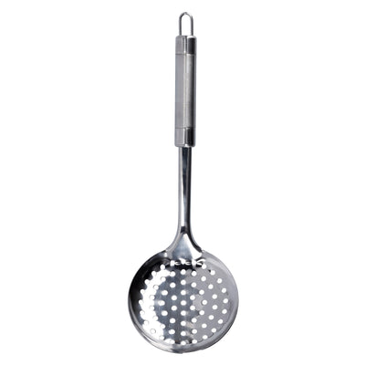 Royalford RF9851 Stainless Steel Skimmer| Durable Kitchen Strainer Spoon with Rust-Resistant Build| Ergonomic Handle Perforated Head for Frying, Straining & Draining Oil