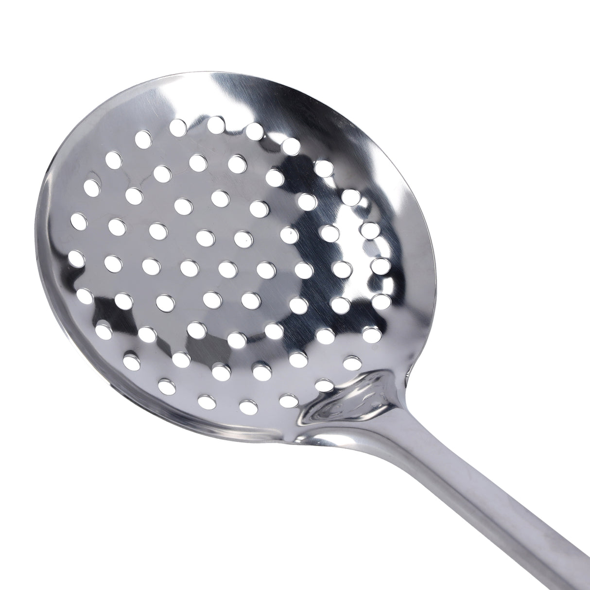 Royalford RF9851 Stainless Steel Skimmer| Durable Kitchen Strainer Spoon with Rust-Resistant Build| Ergonomic Handle Perforated Head for Frying, Straining & Draining Oil