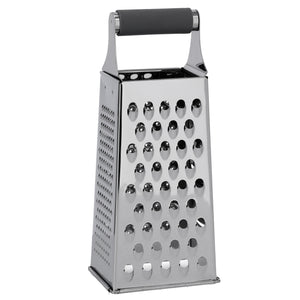 Royalford RF9865 Stainless Steel 4 Sided Grater | Sharp Multi-Function Box Grater with Easy Grip Handle | Durable Food Grade Kitchen Tool for Grating, Slicing & Zesting