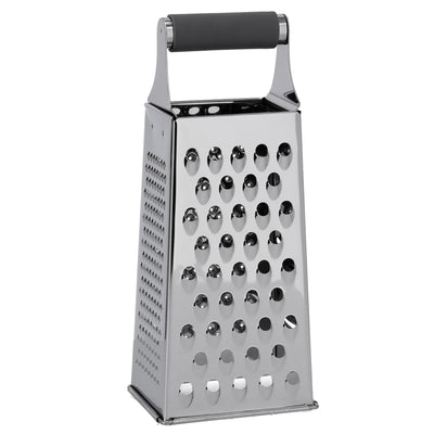 Royalford RF9865 Stainless Steel 4 Sided Grater | Sharp Multi-Function Box Grater with Easy Grip Handle | Durable Food Grade Kitchen Tool for Grating, Slicing & Zesting
