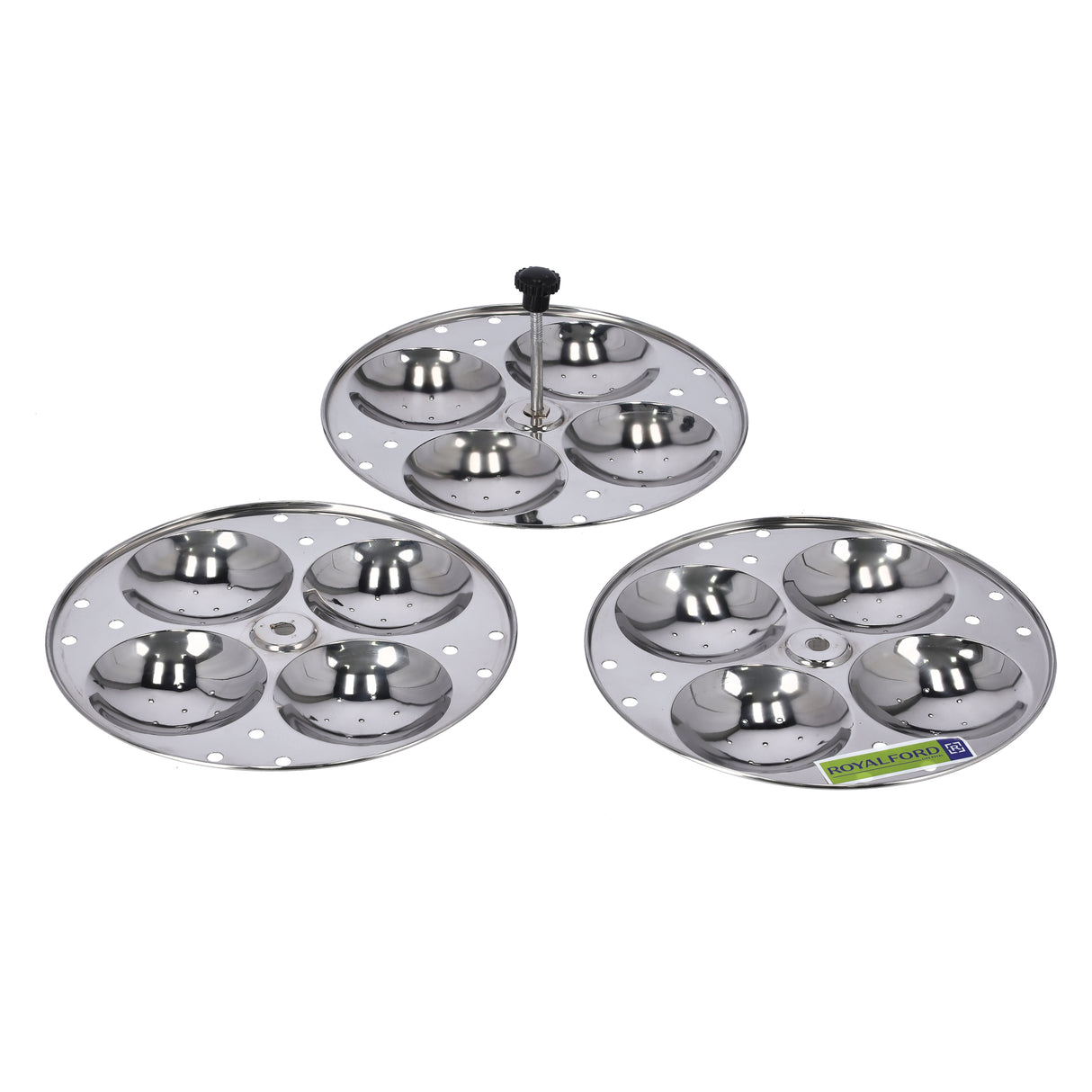 Royalford RF9876 Stainless Steel Idly Stand | 3 Racks Makes 12 Soft Idlis | Mini Hole Mechanism| Balanced Heat Flow | Food Grade| Rust Proof Steamer For  Home Cooking