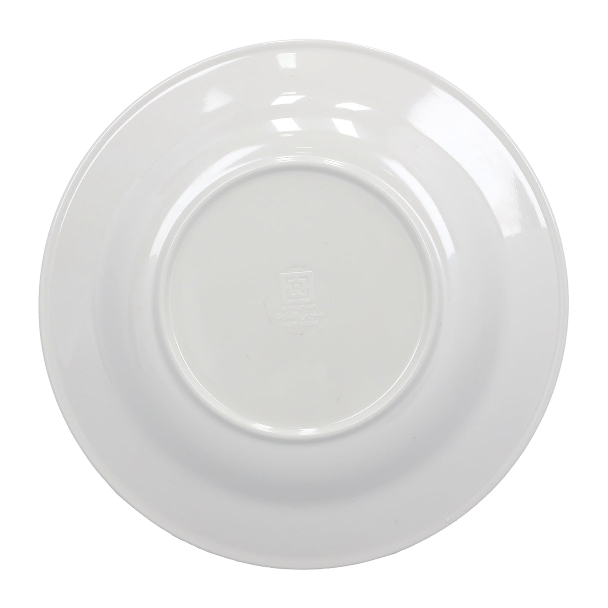 Royalford RF9885 Melamineware Soup Plate | 10 Inch Elegant White Soup Plate with Bamboo Design | Durable Lightweight Break Resistant Tableware for Daily Dining Serving