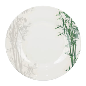 Royalford RF9887 Melamineware Dinner Plate | 8 Inch Elegant White Plate with Bamboo Design | Durable Lightweight Break Resistant Tableware for Daily Dining Serving