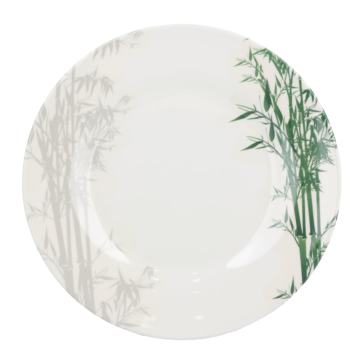 Royalford RF9886 Melamineware Dinner Plate | 10 Inch Elegant White Plate with Bamboo Design | Durable Lightweight Break Resistant Tableware for Daily Dining Serving