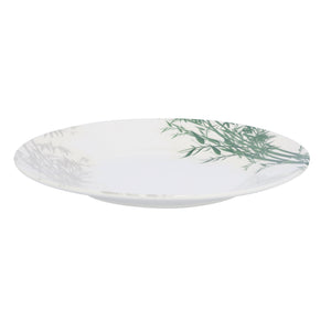 Royalford RF9887 Melamineware Dinner Plate | 8 Inch Elegant White Plate with Bamboo Design | Durable Lightweight Break Resistant Tableware for Daily Dining Serving