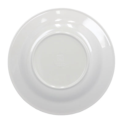 Royalford RF9888 Melamineware Soup Plate | 8 Inch Elegant White Soup Plate with Bamboo Design | Durable Lightweight Break Resistant Tableware for Daily Dining Serving