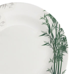 Royalford RF9888 Melamineware Soup Plate | 8 Inch Elegant White Soup Plate with Bamboo Design | Durable Lightweight Break Resistant Tableware for Daily Dining Serving