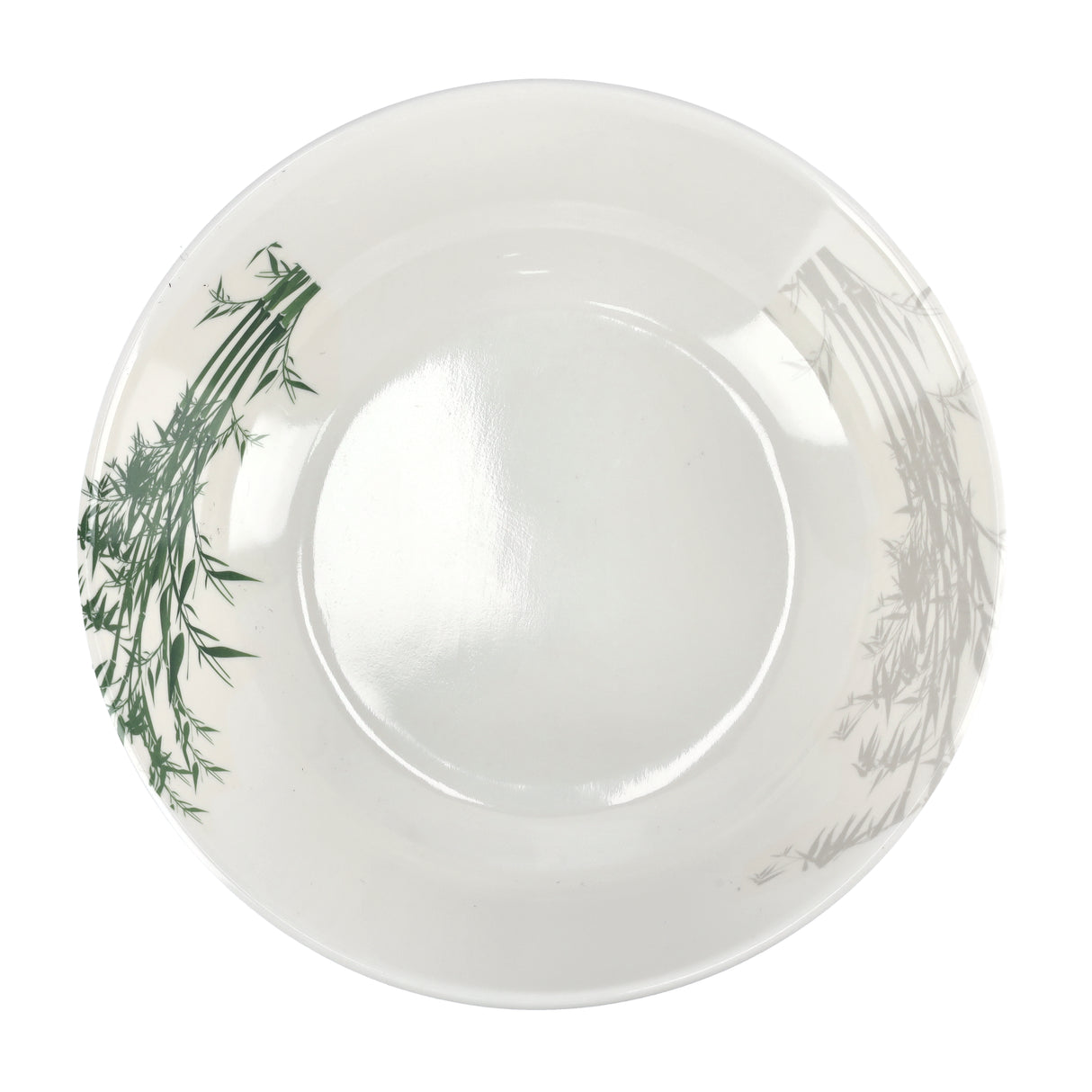 Royalford RF9889 Melamineware Serving Bowl | 8.5 Inch Elegant White Bowl with Minimal Green Print | Durable Lightweight Break Resistant Tableware for Daily Dining Serving