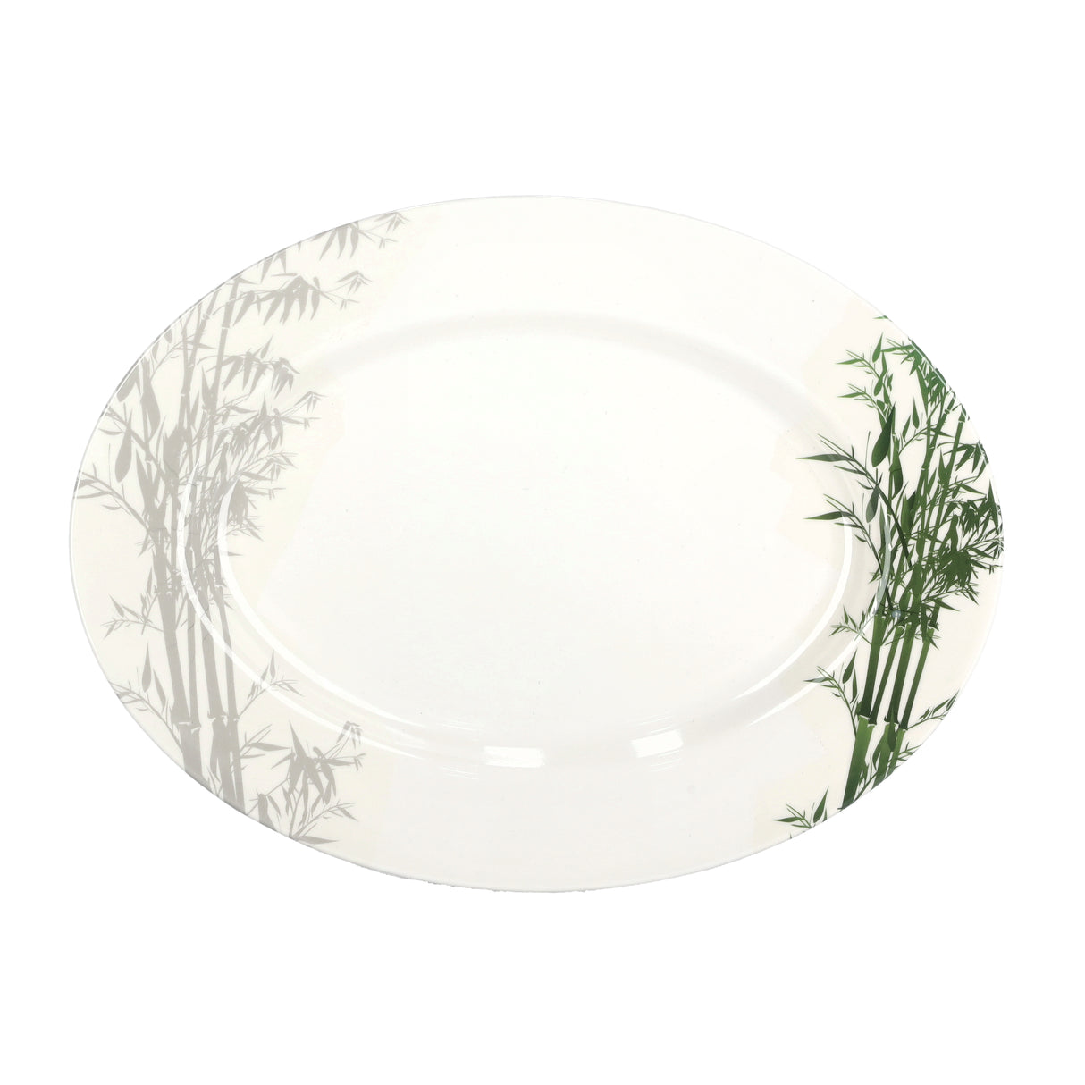 Royalford RF9893 Melamine Oval & Dinner Plates | Elegant Bamboo Design | Durable | Stylish | Break Resistant | Lightweight | Heat Safe and Dishwasher Safe Tableware