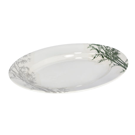 Royalford RF9893 Melamine Oval & Dinner Plates | Elegant Bamboo Design | Durable | Stylish | Break Resistant | Lightweight | Heat Safe and Dishwasher Safe Tableware