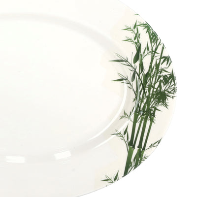 Royalford RF9893 Melamine Oval & Dinner Plates | Elegant Bamboo Design | Durable | Stylish | Break Resistant | Lightweight | Heat Safe and Dishwasher Safe Tableware